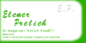 elemer prelich business card